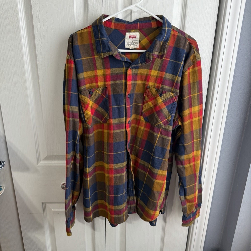 Levi's Multicolor Plaid Long Sleeve Button Up Flannel Men's Size XXL Lumberjack